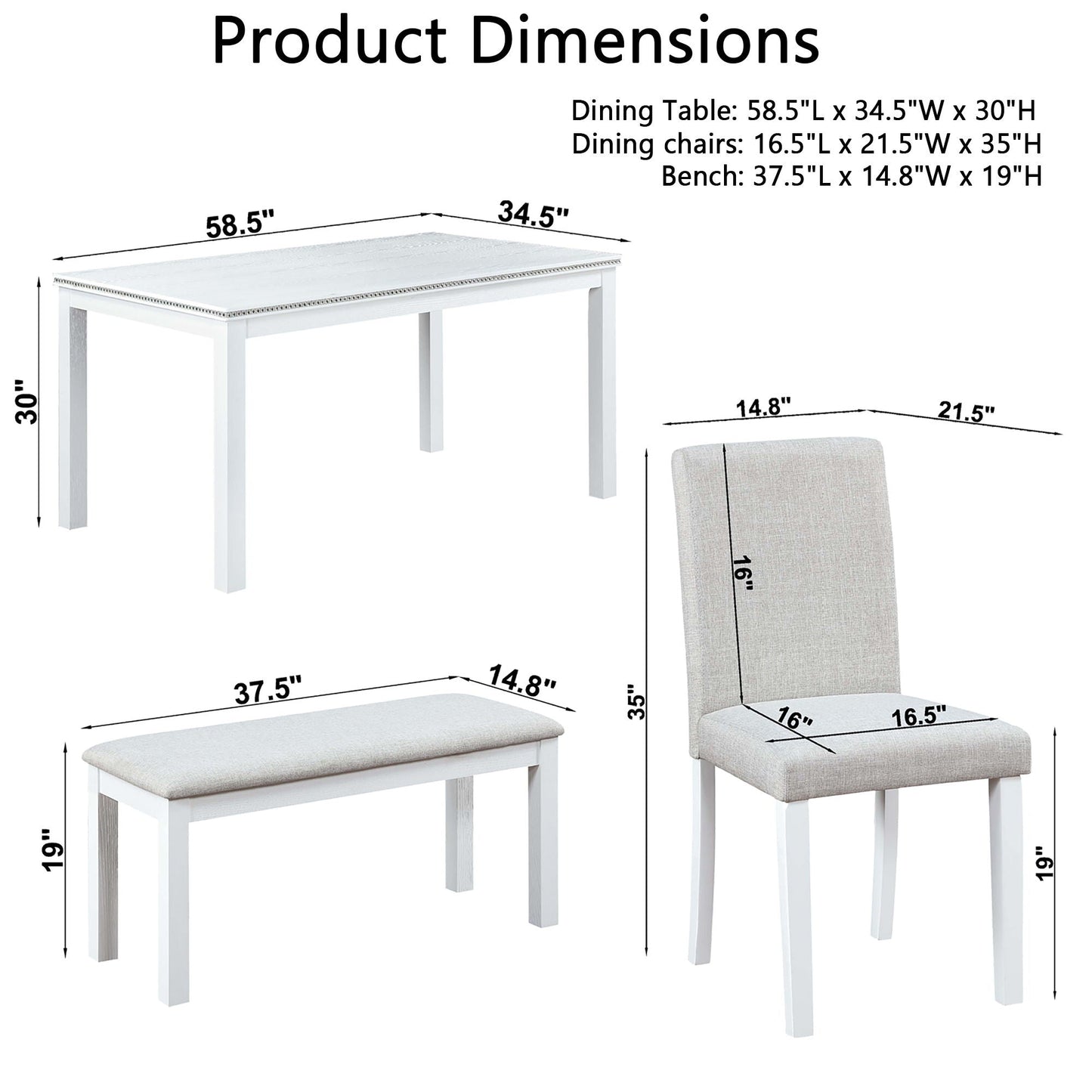 Dining Table Set With Crystal Decoration And Upholstered Chairs