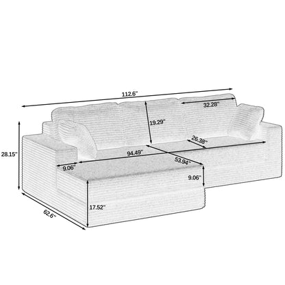 Modern Minimalist L Shape Modular Sectional Sofa, Couch