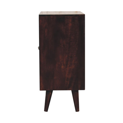 Mini Pineapple Carved Cabinet - Walnut Brown