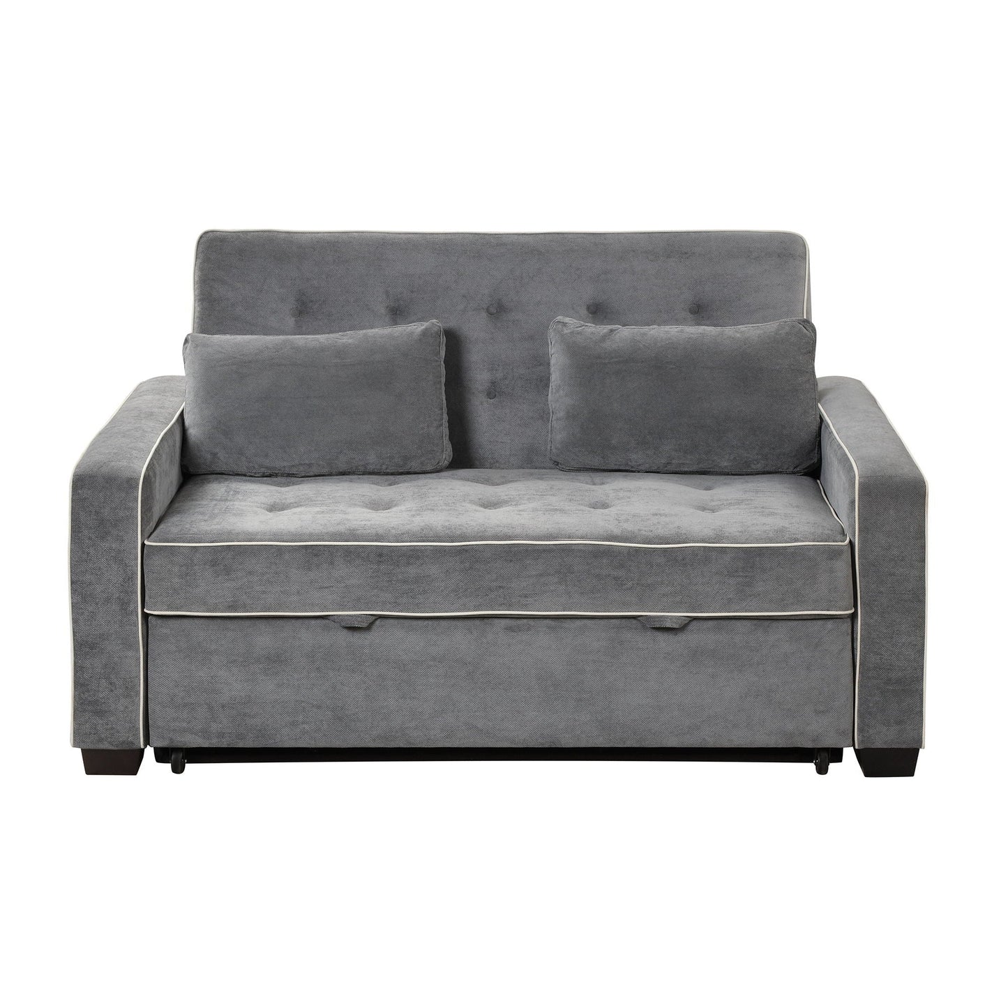 Upholstered Sleeper Bed Sofa With Dual USB Charging, Adjustable Backrest
