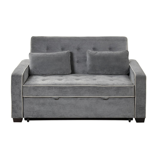 Upholstered Sleeper Bed Sofa With Dual USB Charging, Adjustable Backrest