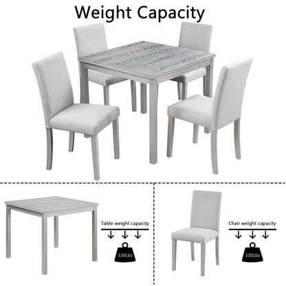 Dining Table Set With Crystal Decoration And Upholstered Chairs