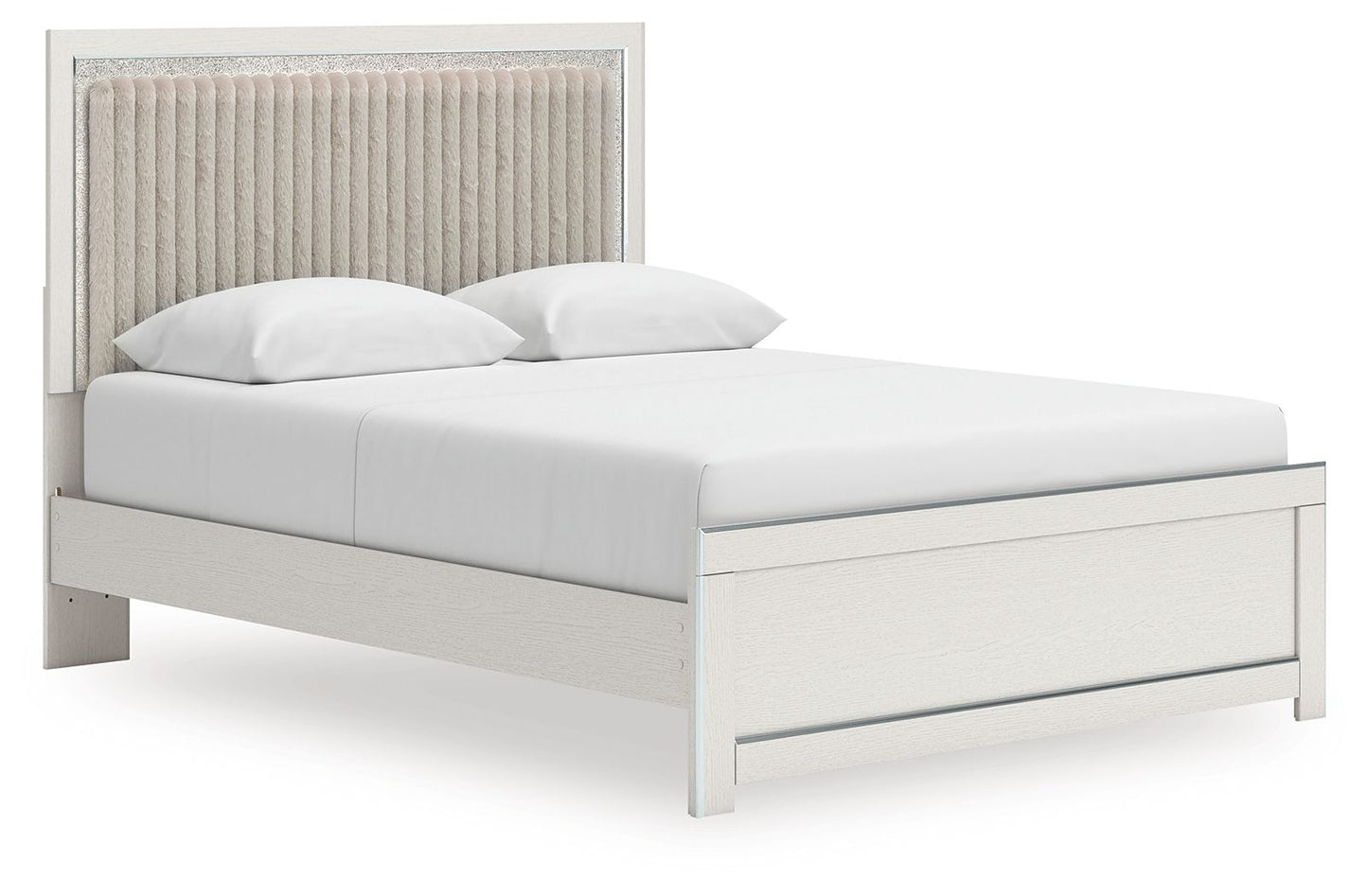 Zuraleus - Upholstered Panel Platform Bed With Roll Slats