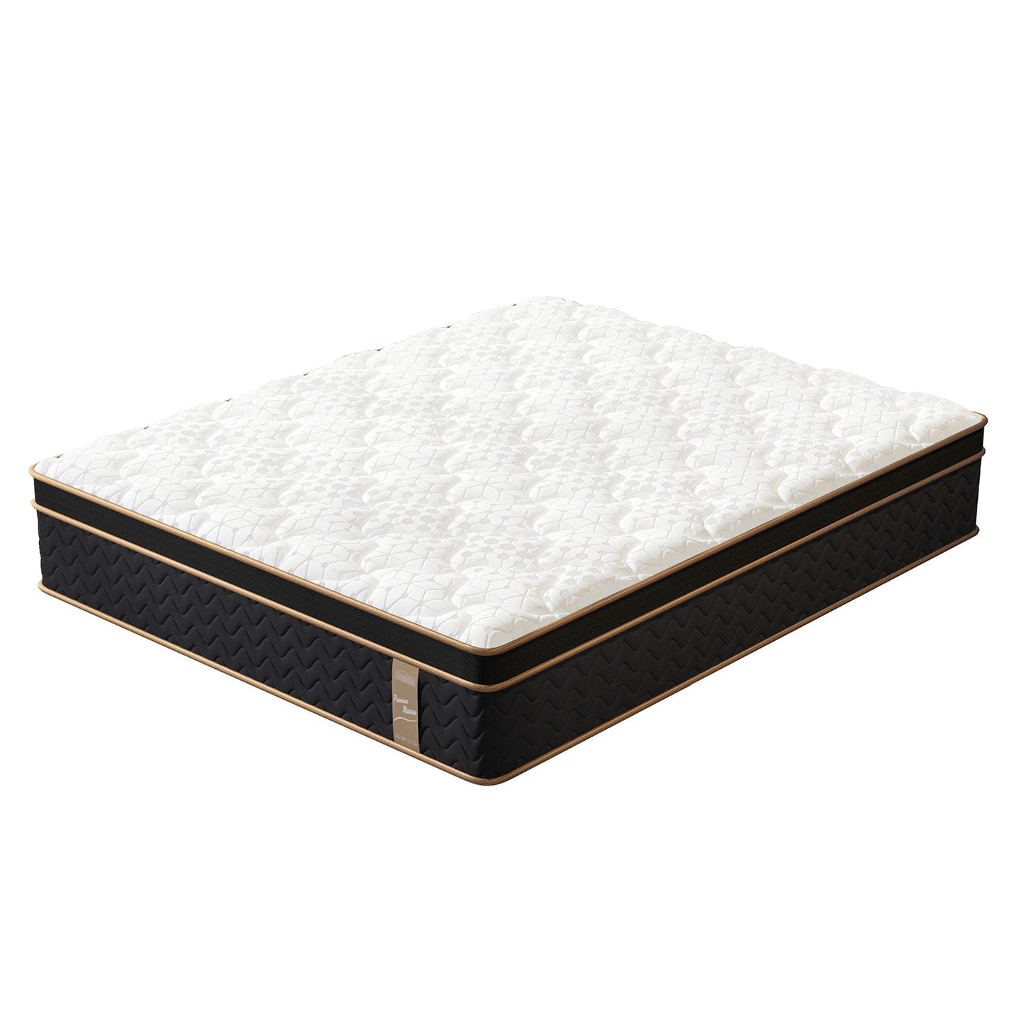 10" Twin Plush Hybrid Mattresses With Gel Memory Foam, Individual Pocket Spring Motion Isolation Edge Support - White / Black