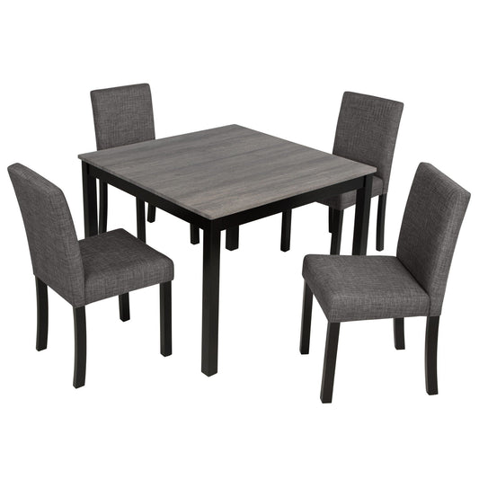 Modern Dining Table Set With Upholstered Chairs For Dining Room