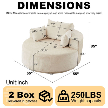 Single 360 Degree Swivel Chair For Living Room