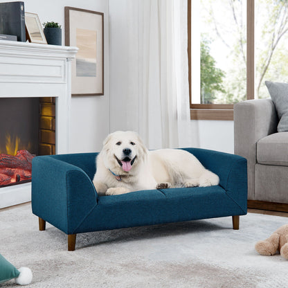 Modern Rectangular Pet Sofa With Backrest And Armrests For Small And Medium Dogs, Soft Cushion