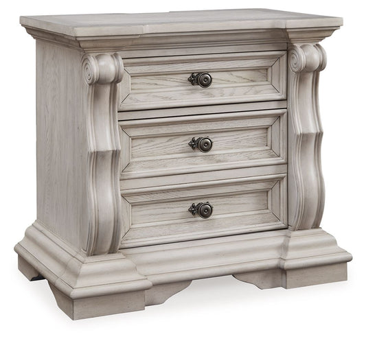 Bruchandi - Three Drawer Night Stand - Antique White