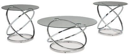 Hollynyx - Occasional Table Set (Set of 3) - Chrome Finish