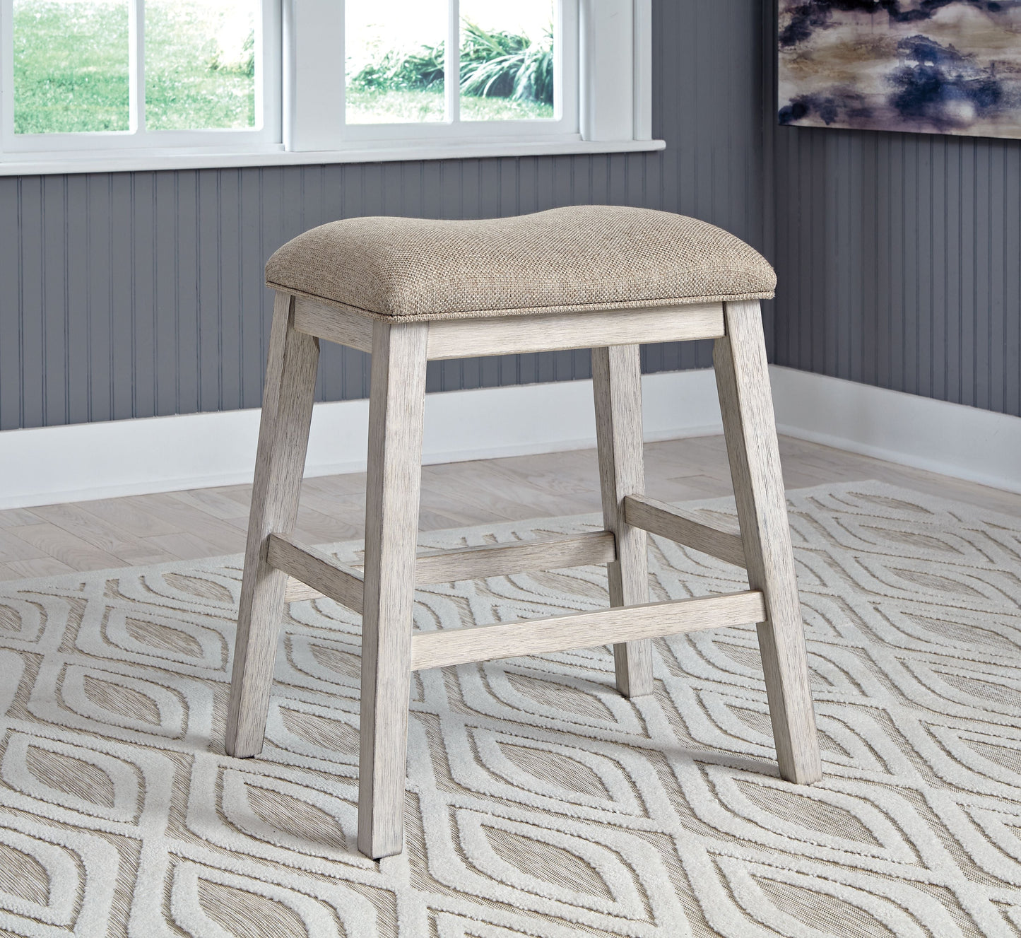 Skempton - White - Upholstered Stool (Set of 2)