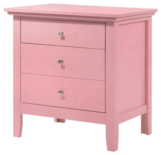 3 Drawer Nightstand - Pink