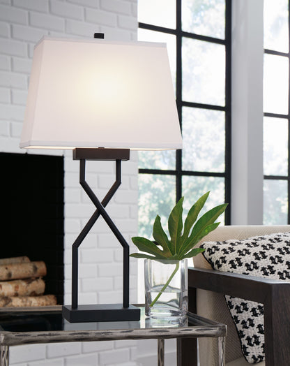 Brookthrone - Metal Table Lamp (Set of 2) - Black