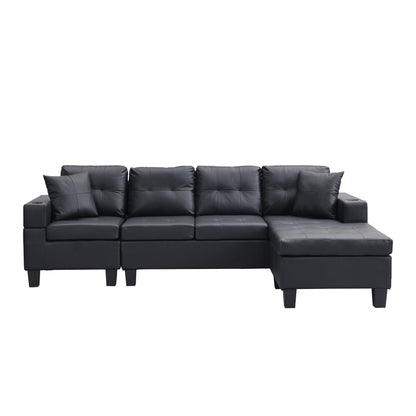 Modern Sectional Sofa Set With L Shape Chaise Lounge, Cup Holder, 4 Seat