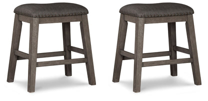 Caitbrook - Upholstered Stool (Set of 2) - Gray