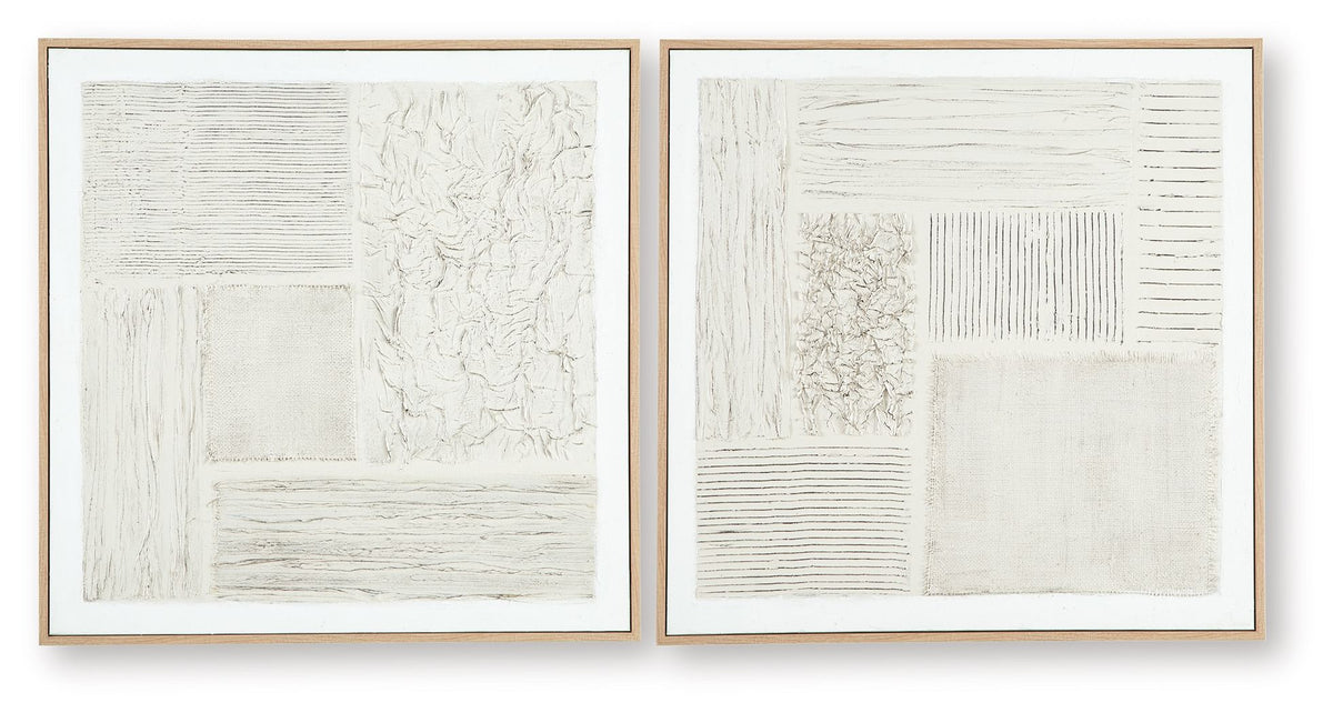 Andorfield - Wall Art Set (Set of 2) - Beige / Black / White