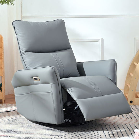 270° Power Swivel Rocker Glider Recliner Chair With USB Ports
