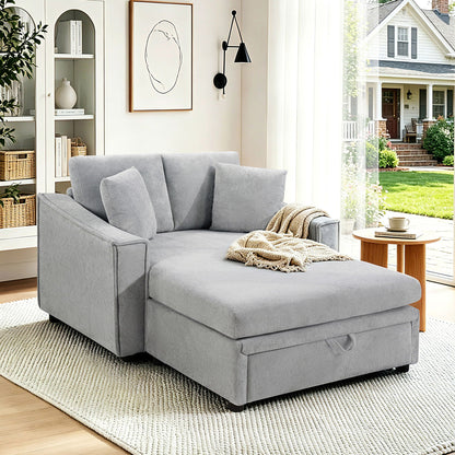 Modern Chaise Sofa With Hidden Storage For Living Room