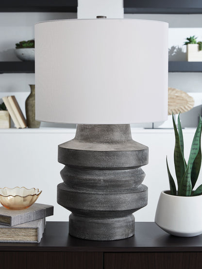 Wahida - Poly Table Lamp - Distressed Black