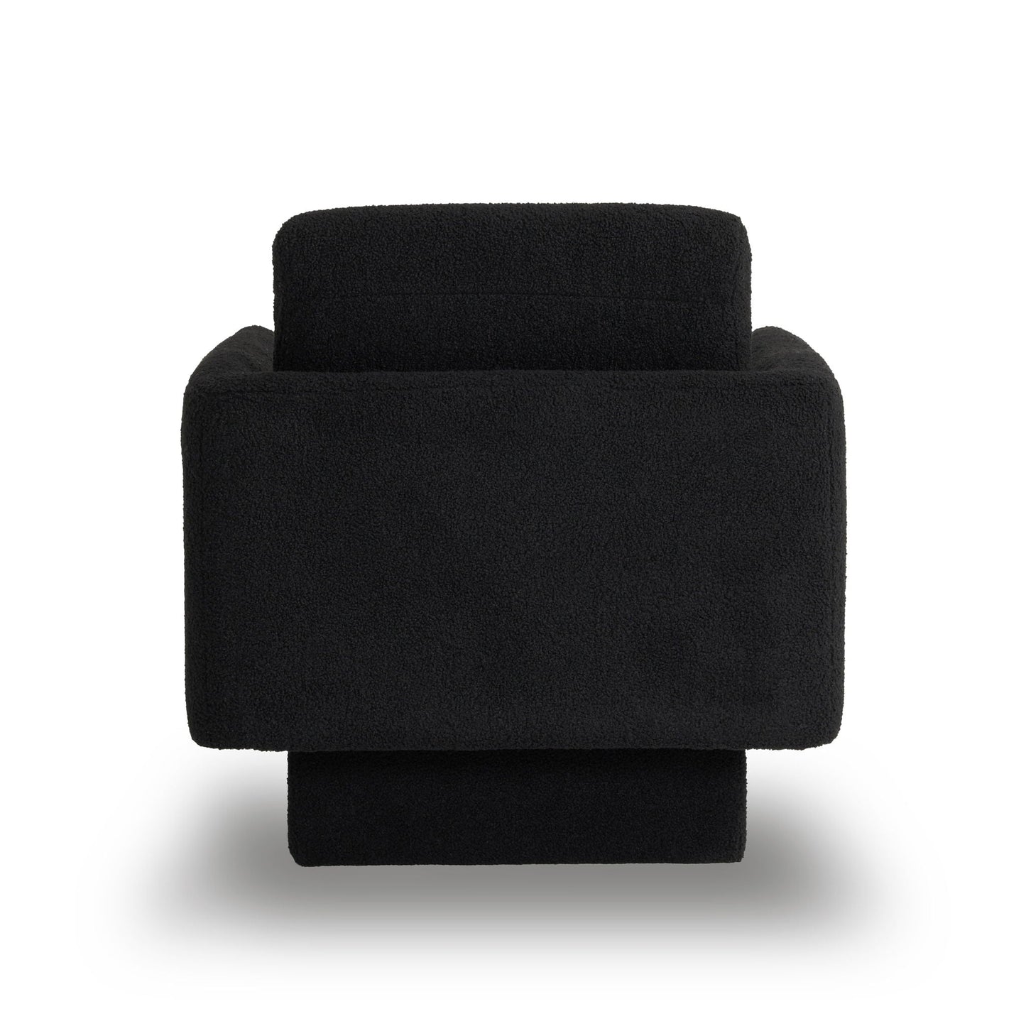 360° Modern Swivel Accent Chairs Round Armchair, Thick Padded Lounge Sofa Upholstered Comfy (Set of 2) - Black
