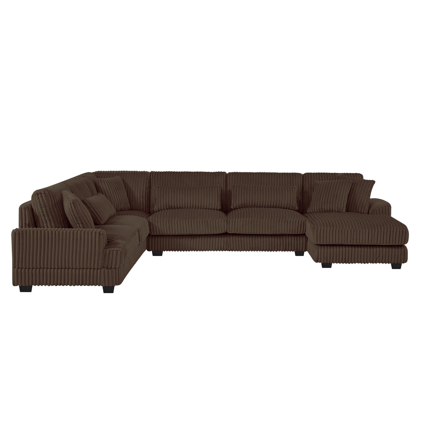 Oversized Sectional Sofa U - Shaped Sofa Couch Modern Sofa Upholstered In Soft Corduroy With A Chaise Lounge For Living Room