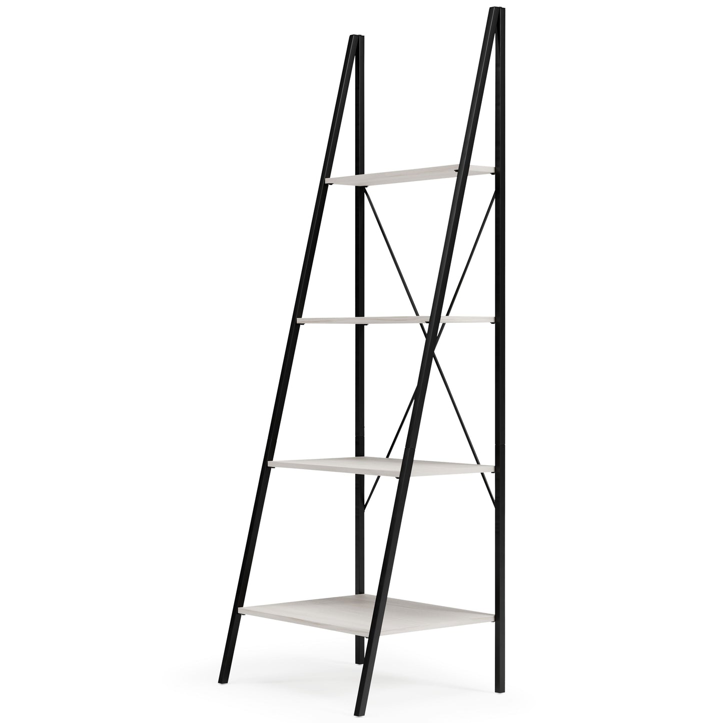 Bayflynn - White / Black - Bookcase - 4 Open Shelves