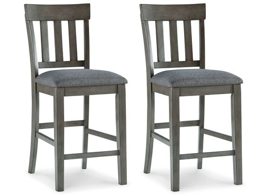 Hallanden - Upholstered Barstool (Set of 2) - Black / Gray