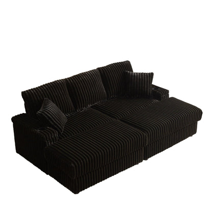 3 Seater Sofa With 2 Ottomans For Living Room