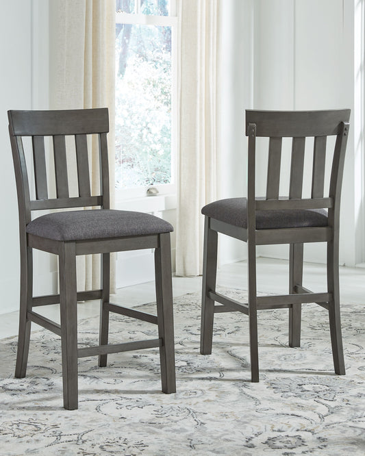 Hallanden - Upholstered Barstool (Set of 2) - Black / Gray