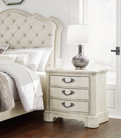 Arlendyne - Three Drawer Night Stand - Antique White