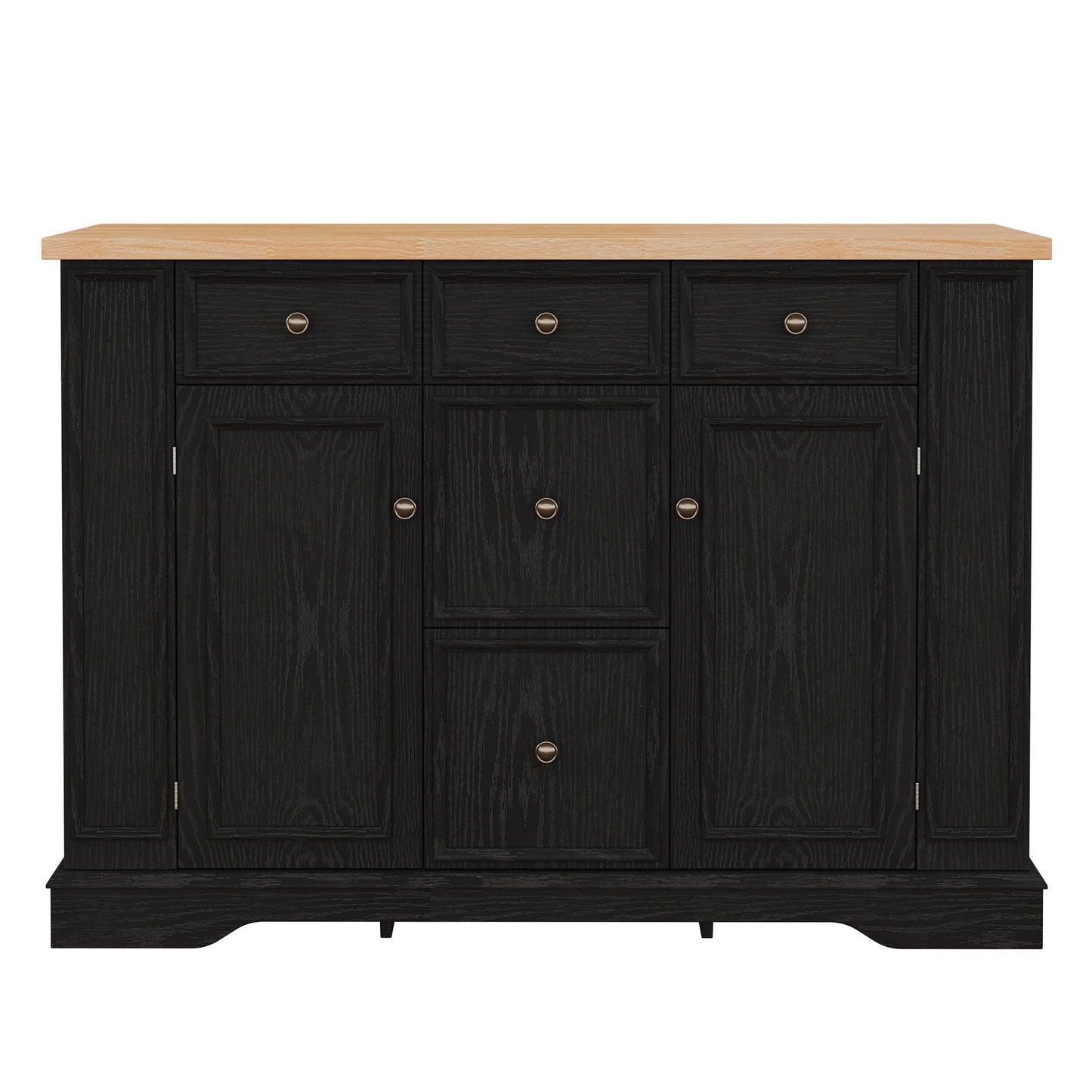 Sideboard Buffet Cabinet With 5 Drawers, 2 Cabinets, Adjustable Shelves
