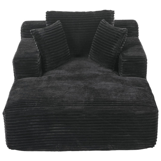 Modern Full Compressed Chaise Lounge Sofa Bed With Removable Pillows