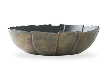 Aidman - Bowl - Black / Antique Gold Finish