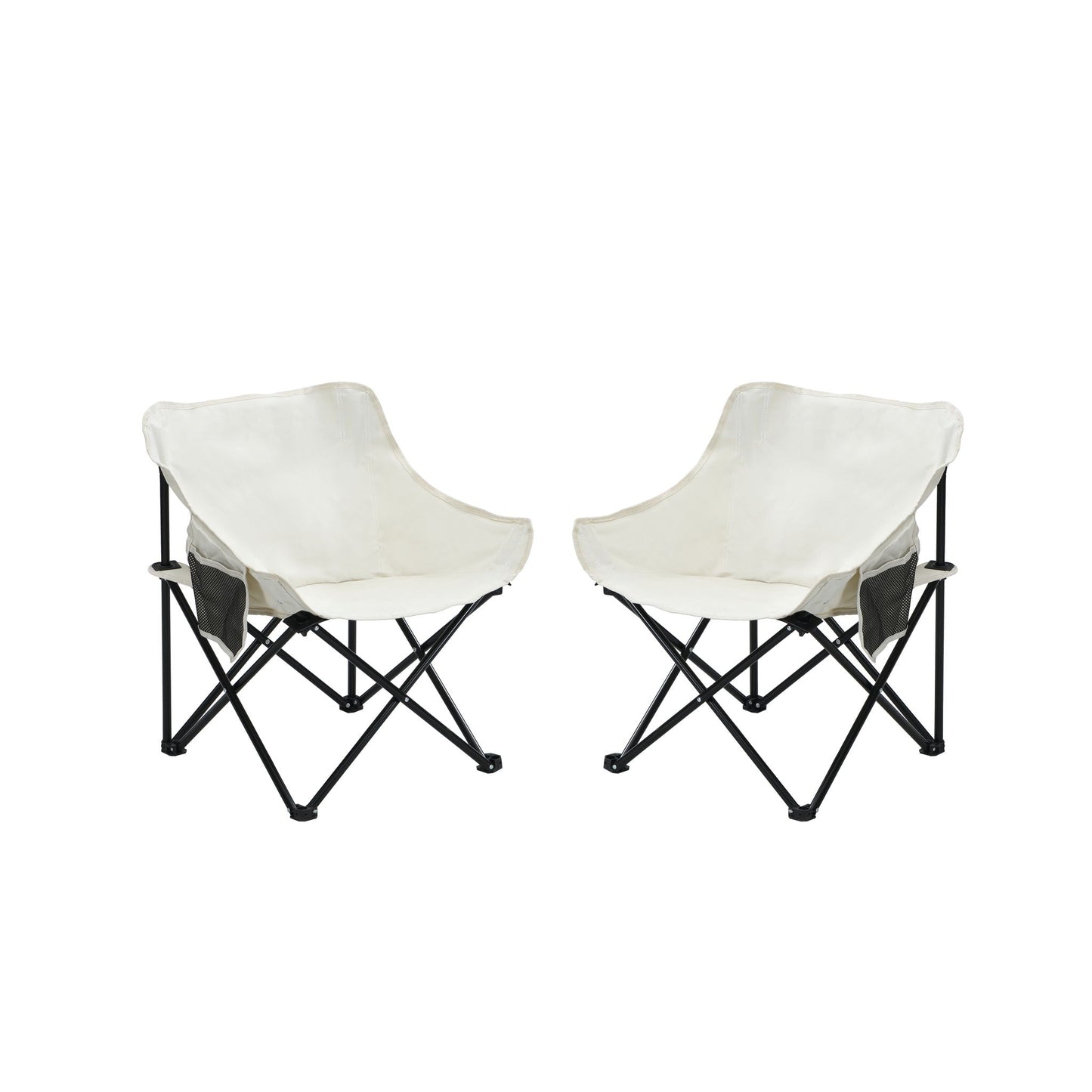 Portable Folding Camping Chairs With Carry Bag (Set of 2)