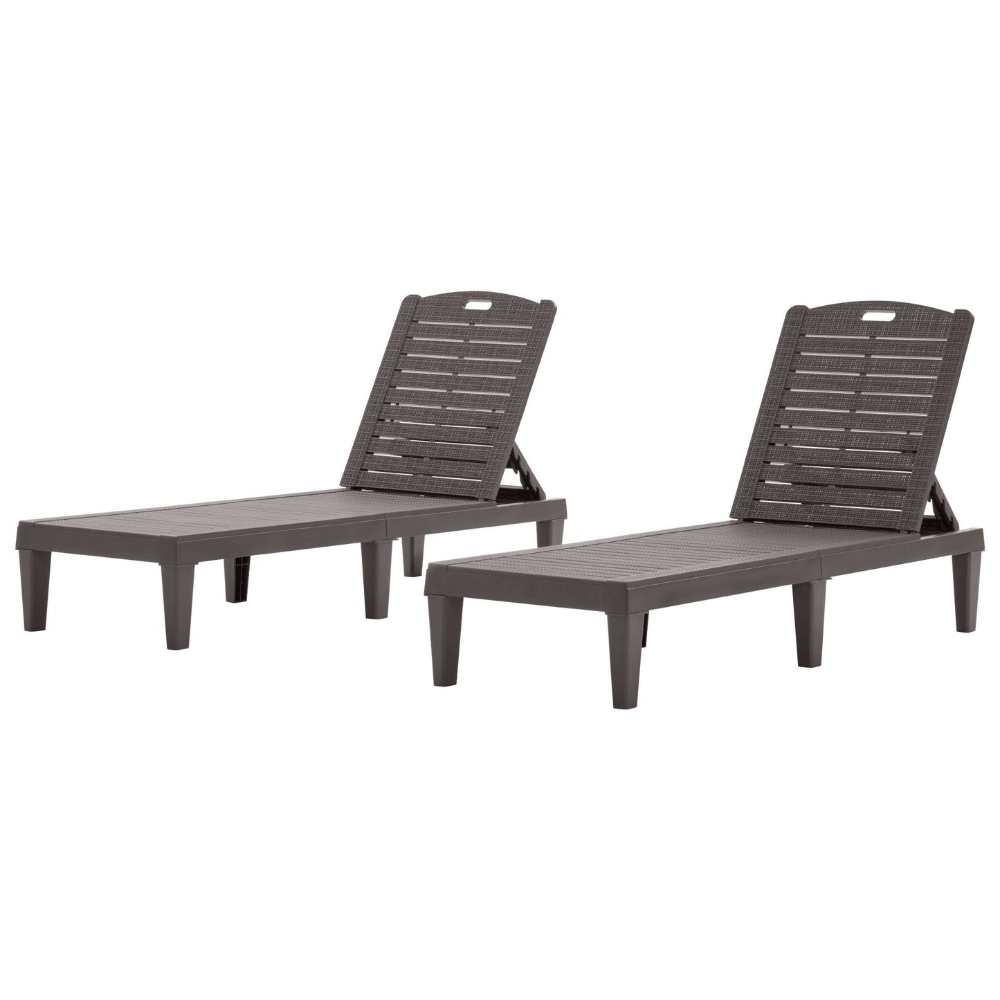 2 Piece Outdoor Chaise Lounges With Adjustable Backrest
