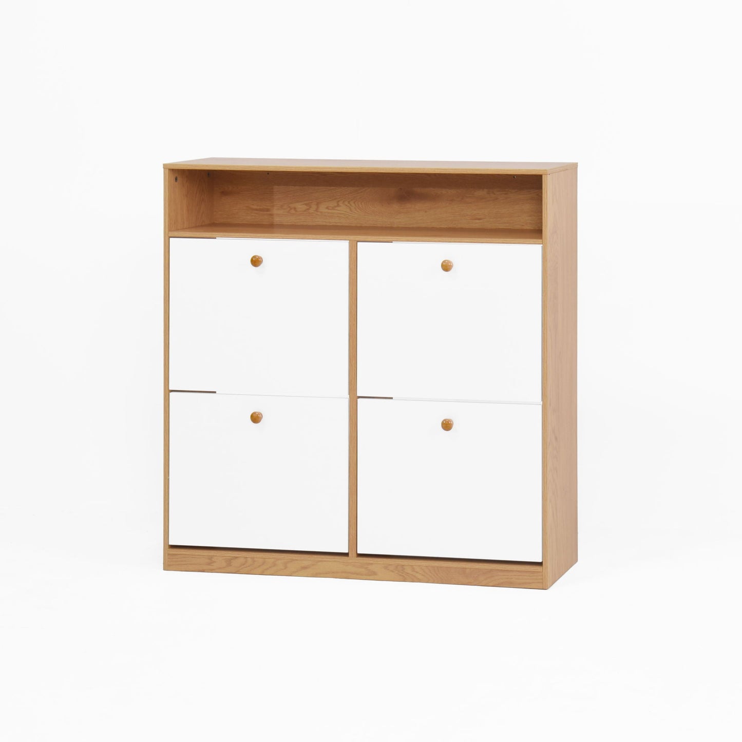 Modern Freestanding Shoe Storage Cabinet With 4 Flip Drawers