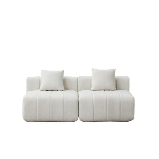Modular Sectional Sofa With 2 Pillows, Symmetrical Design
