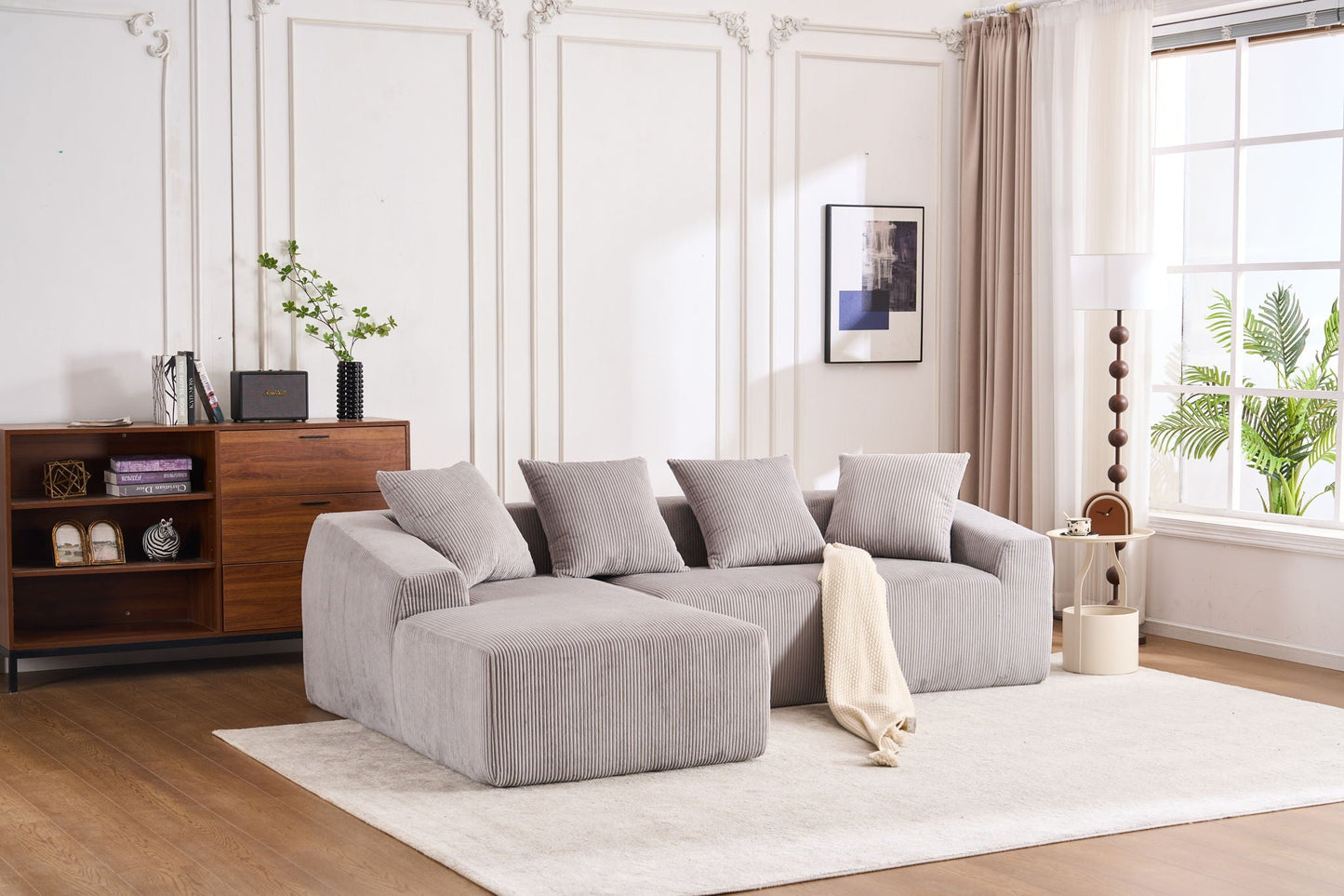 Combined 3 Seater Sofa With 4 Pillows