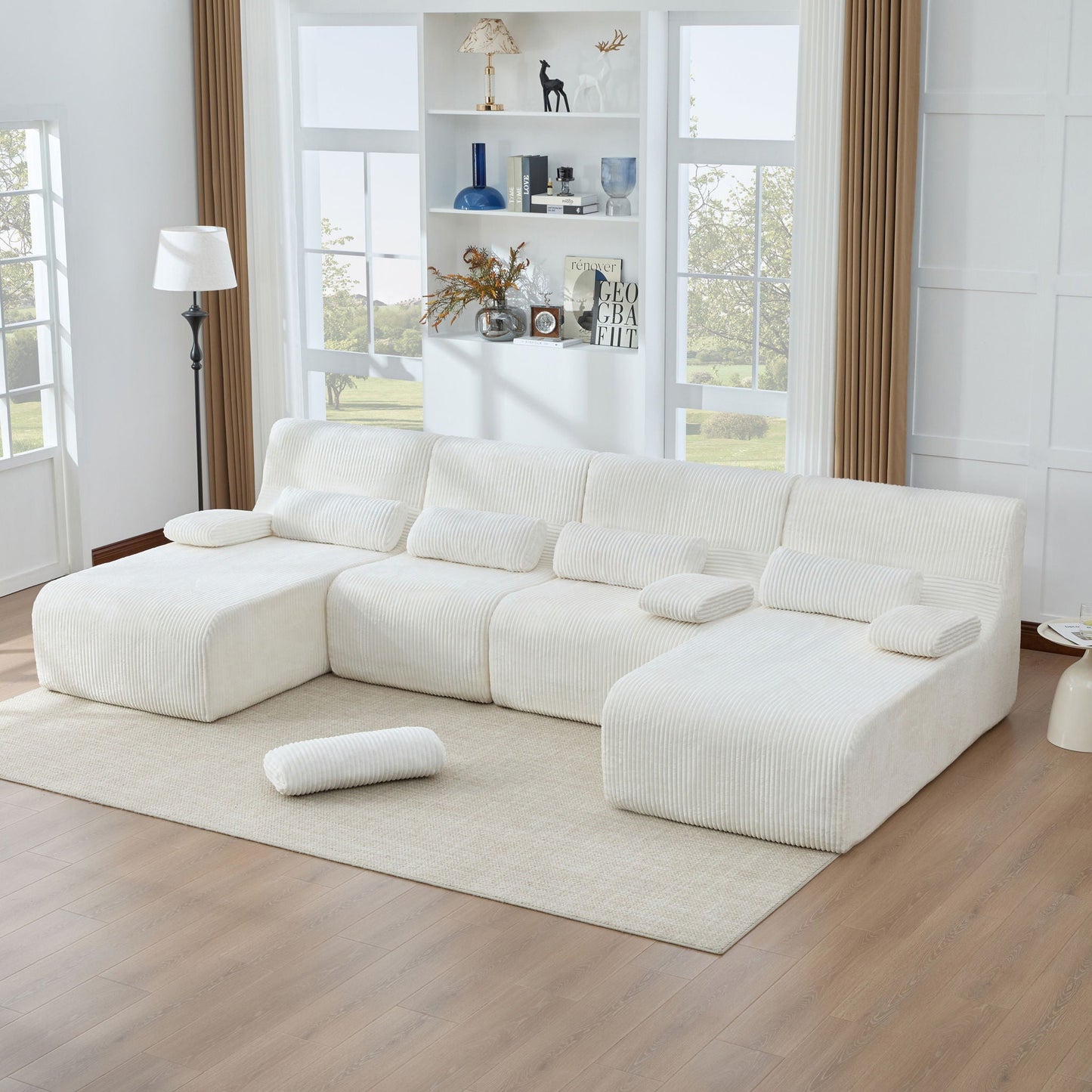 Oversized Sectional Sofa, Living Room Seating With Modular Design