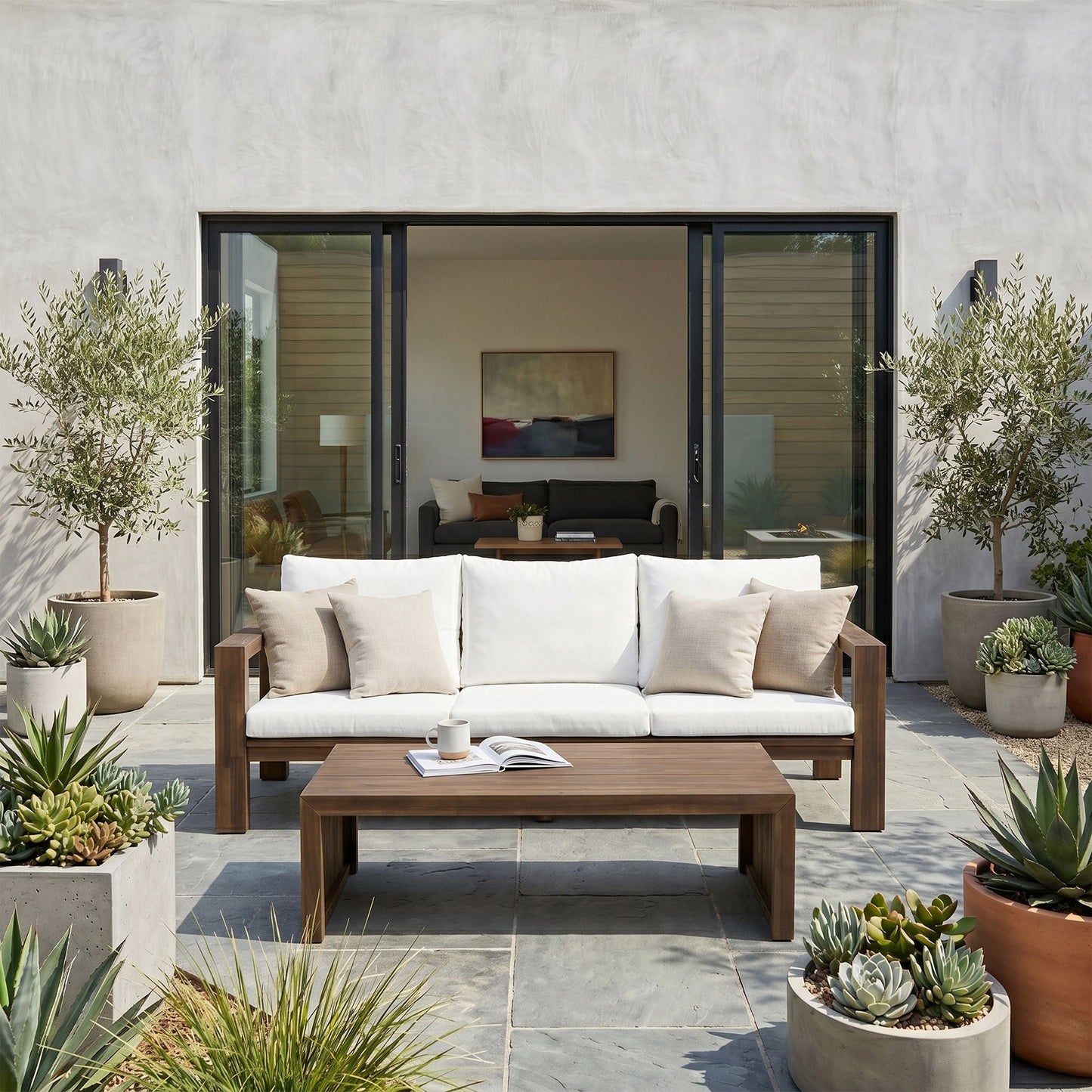 3 Seater Patio Set, Outdoor Sofa & Coffee Table Set