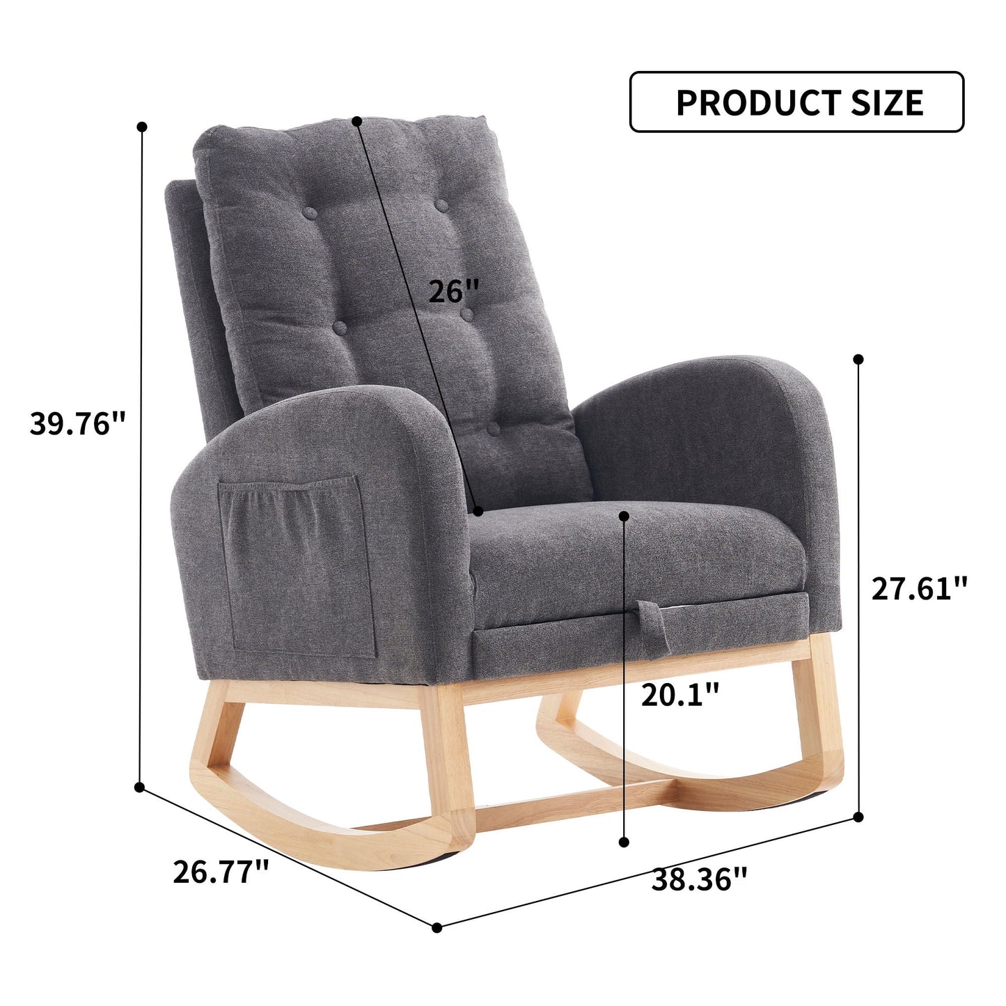 Accent Rocking Chair With Footrest, High Back