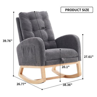 Accent Rocking Chair With Footrest, High Back