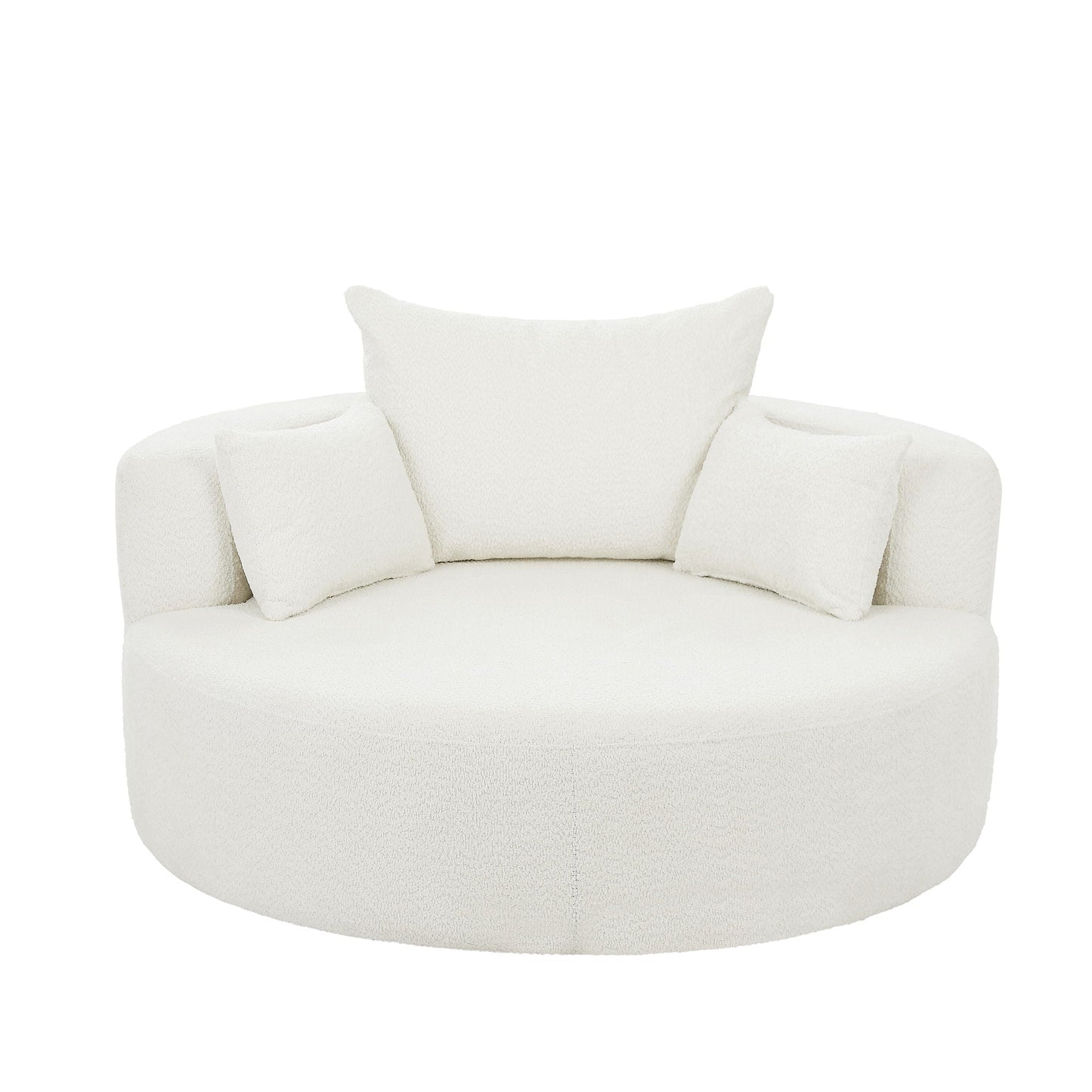 360° Swivel Chair Accent Barrel Chair With Removable Pillows