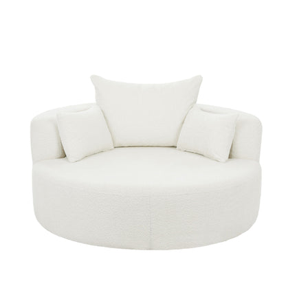 360° Swivel Chair Accent Barrel Chair With Removable Pillows