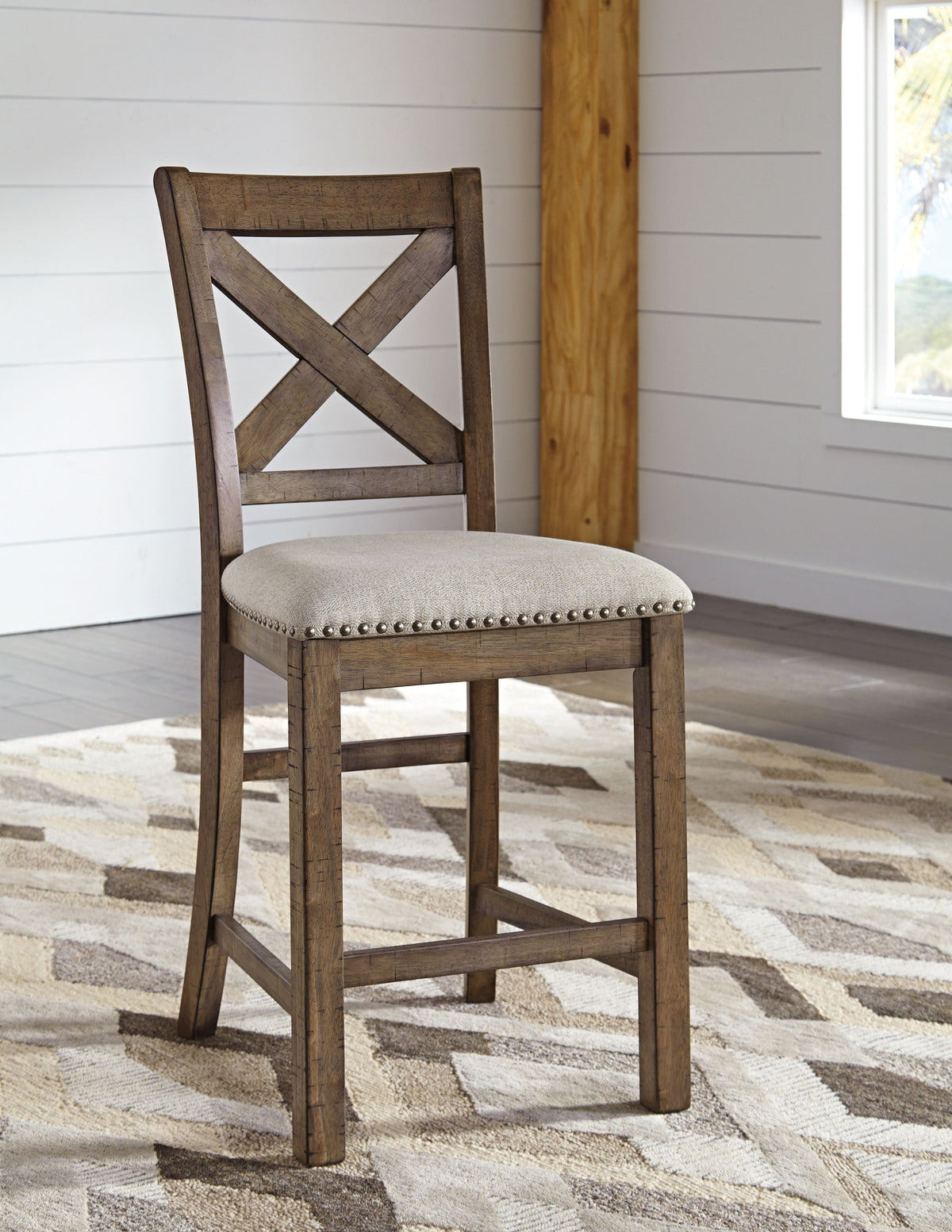 Moriville - Upholstered Barstool (Set of 2) - Beige