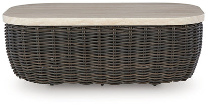 Kimora - Rectangular Cocktail Table - Beige / Dark Brown
