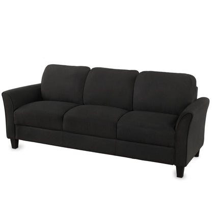 3 Seat Sofa Living Room Sofa - Black