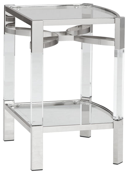 Chaseton - Accent Table - Clear / Silver Finish