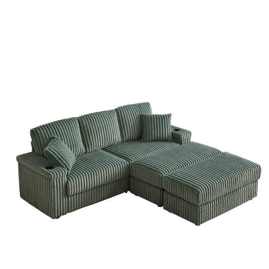 3 Seater Sofa With 2 Ottomans For Living Room