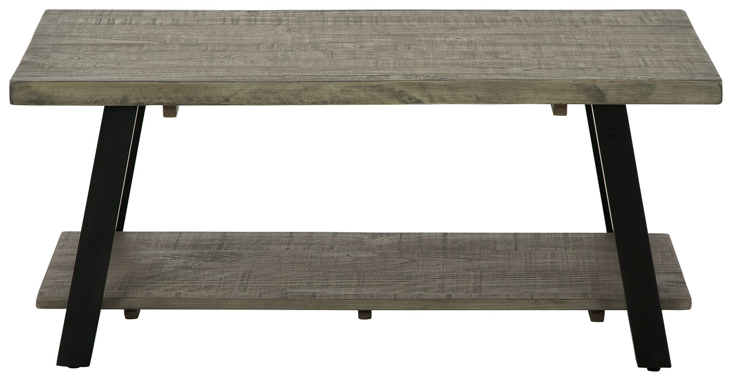 Brennegan - Gray / Black - Rectangular Cocktail Table