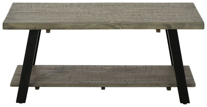 Brennegan - Gray / Black - Rectangular Cocktail Table